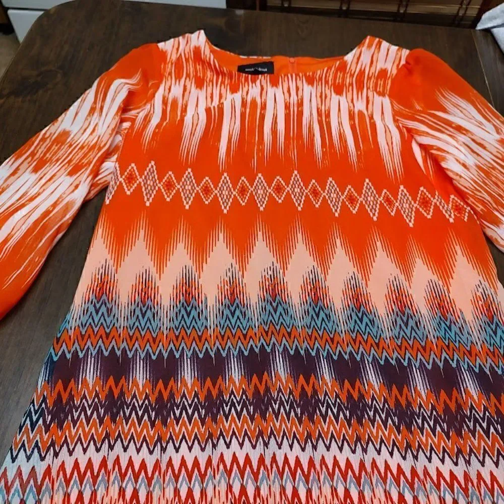 New Amy's Closet Orange Multi-Colored Dress Size Girl's 14